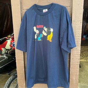 Vtg 90s Popeye the Sailor Shirt Mens XL "Momma Said Knock You Out" Promo Navy